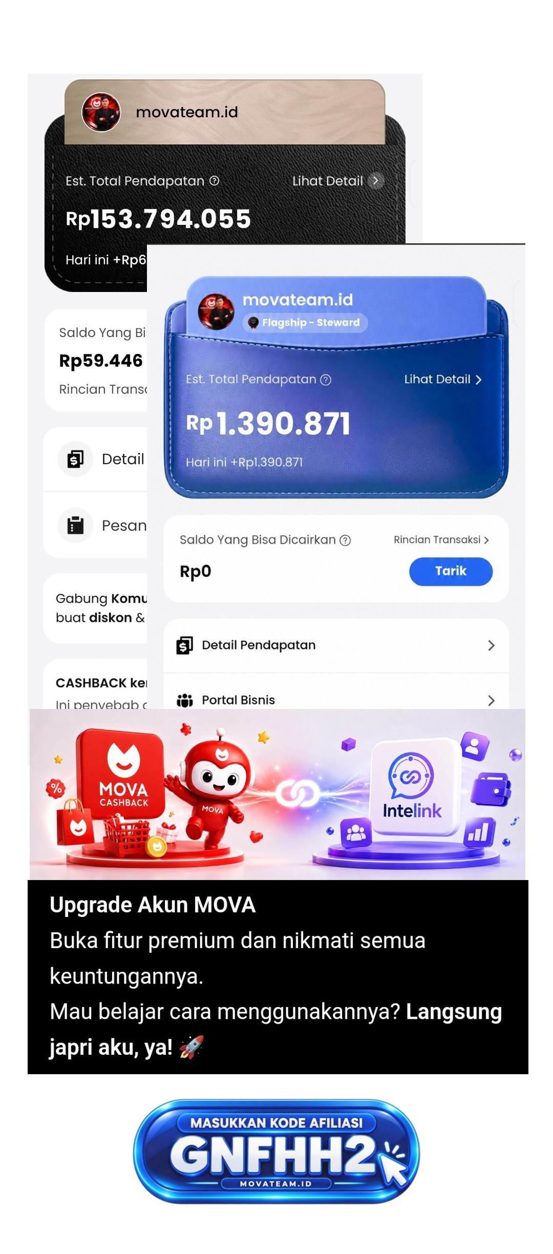 Screenshot pendapatan partner MOVA 01